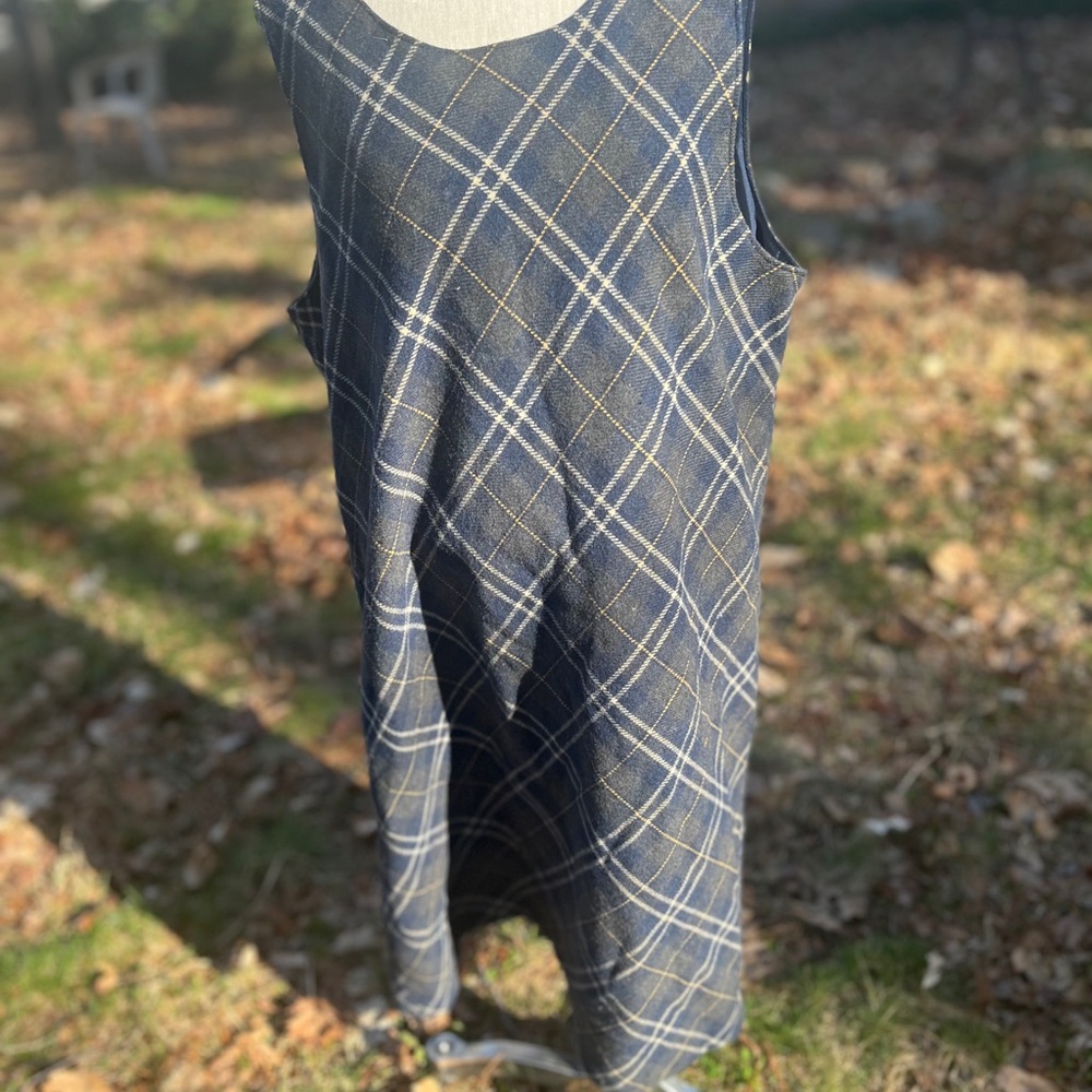 GAP Blue Plaid Midi Dress